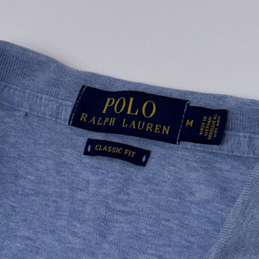 Polo Ralph Lauren Men's M Classic Fit Polo Shirt Blue Heather Short Sleeve Pony - Picture 6 of 6